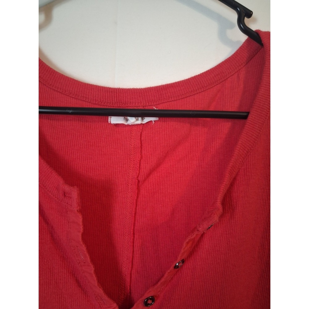Maurices Henley Short Sleeve Red Womens Size 3x With Buttons - Picture 4 of 7